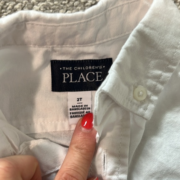 Children’s Place White Collard Shirt EUC SIZE 2T - Picture 2 of 4